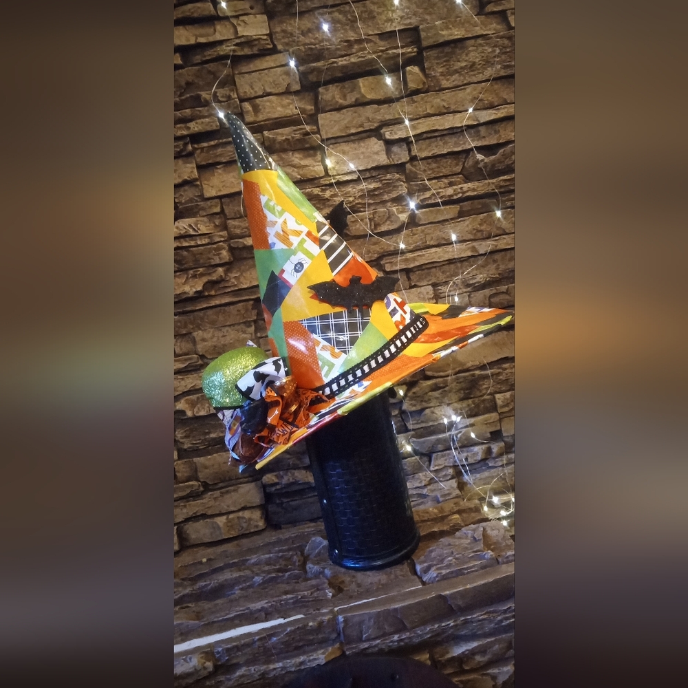 Gone BATTY! Colorful Patchwork Witch Hat
